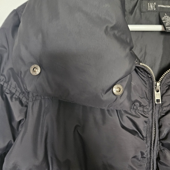 INC PUFFER JACKET WOMENS (L) DOWN FILLED POCKETS BLACK ZIPPER - Picture 6 of 15